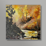 River in autumn Square Art Prints