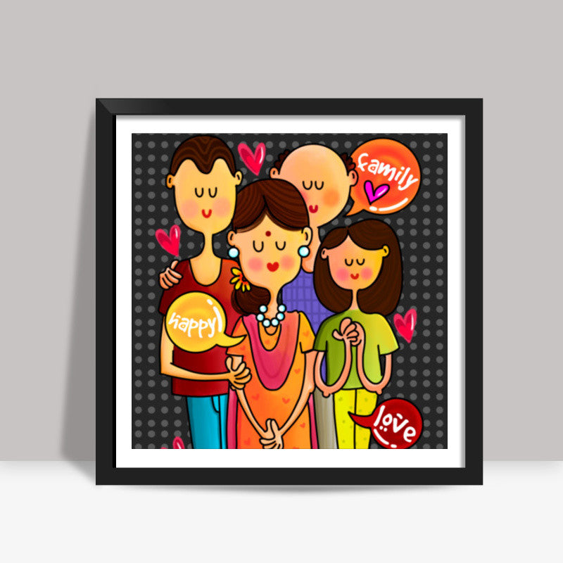 Happy Family Square Art Prints