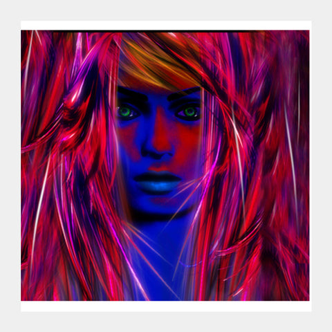 Miss psychedelic! Square Art Prints