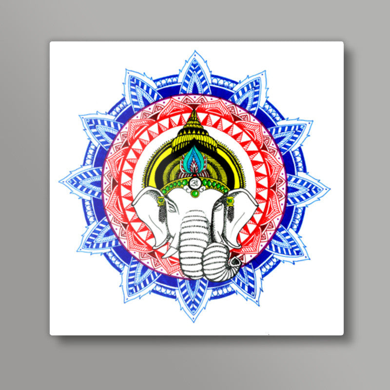 Om Ganeshaya Namah Square Art Prints