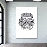 doodle,storm trooper,black and white Wall Art