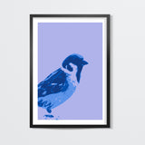 Abstract Sparrow blue Wall Art