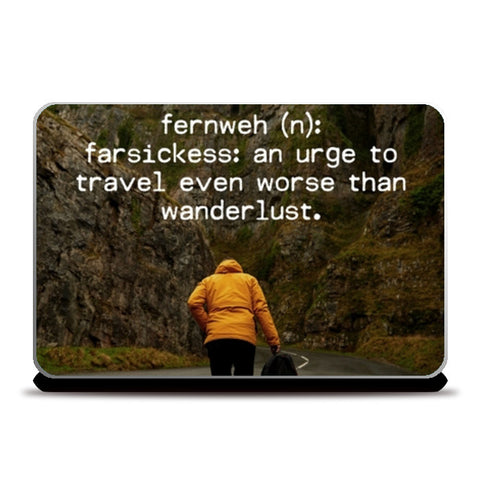 Wanderlust travel fernweh quotes  Laptop Skins