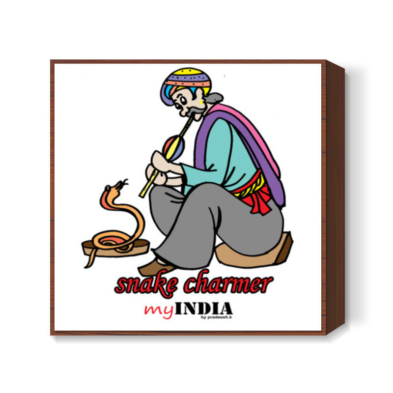snake charmer Square Art Prints