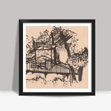 Behind the Trees Square Art Prints