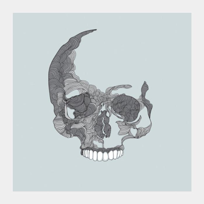 Lines Skull Illustration Square Art Prints PosterGully Specials