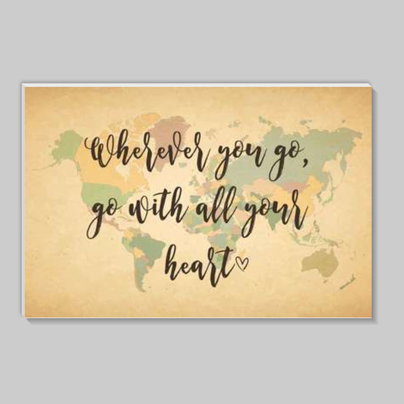World Map With Text Quotes Stick Ons