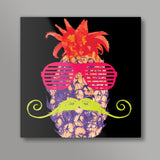 Pineapple Punk Neon Square Art | Lotta Farber