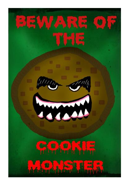 PosterGully Specials, BEWARE OF THE COOKIE MONSTER Wall Art