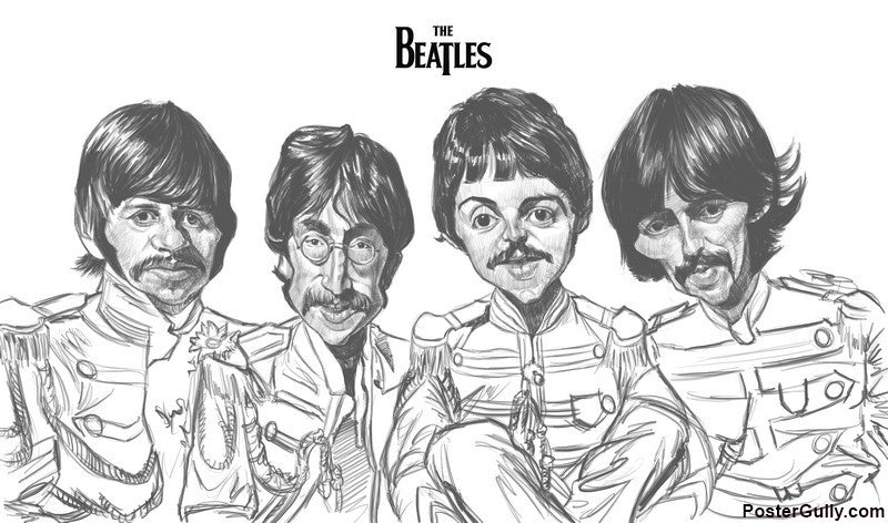 Wall Art, Beatles Sketch Unsigned Artwork