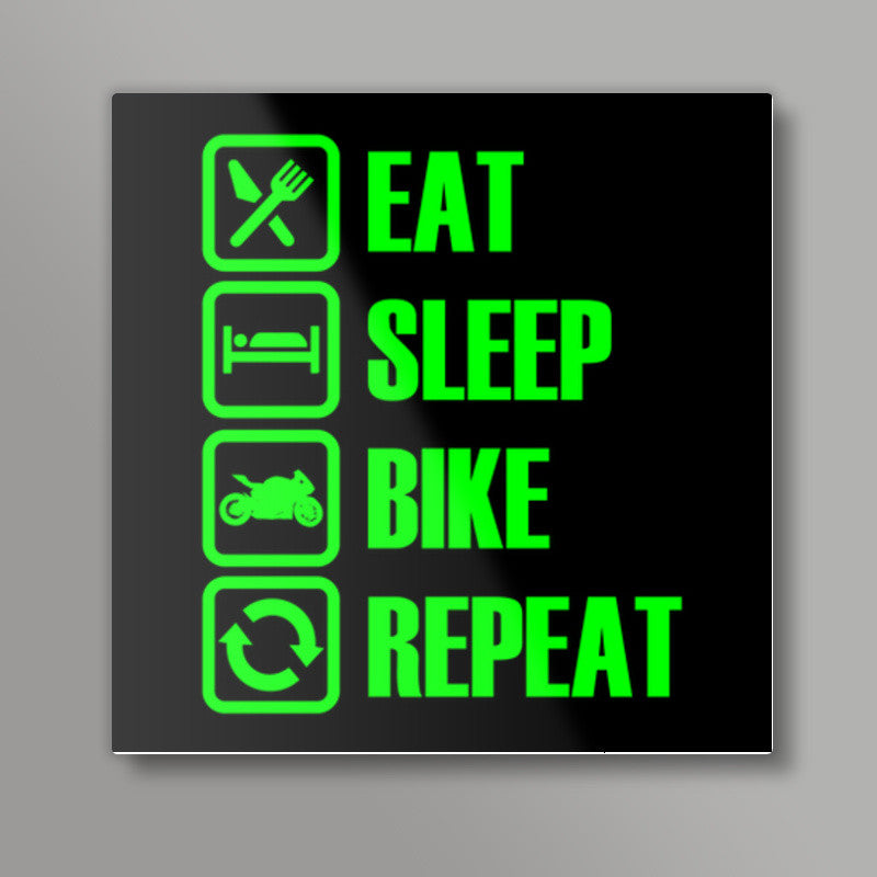 Eat Sleep Bike Repeat Square Art Prints