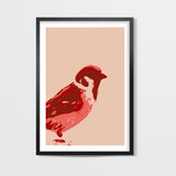 Abstract Sparrow Red Wall Art