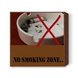 Cigarette Butt in Ashtray, No Smoking Zone Sign Illustration Square Art Prints