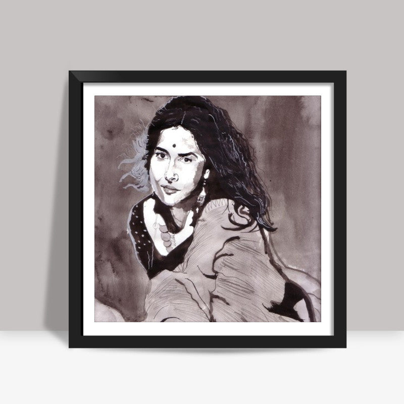 Bollywood star Vidya Balan brings a rare blend of grace and glamour Square Art Prints
