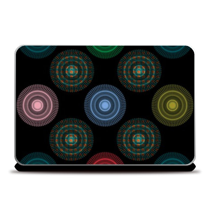 Laptop Skins, Colorful Circles Geometric Design Laptop Skins