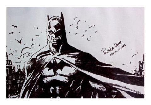 Wall Art, The Dark Knight Batman ink drawing Wall Art