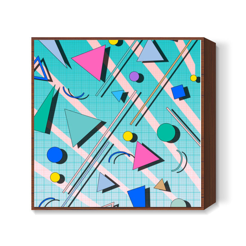 80s pop retro pattern 4 Square Art Prints