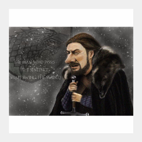 Square Art Prints, Game Of Thrones Ned Stark Caricature, - PosterGully