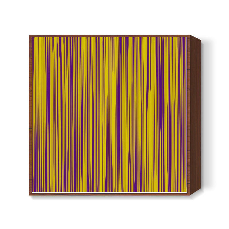 Abstract Yellow Purple Stripes Pattern Background Square Art Prints