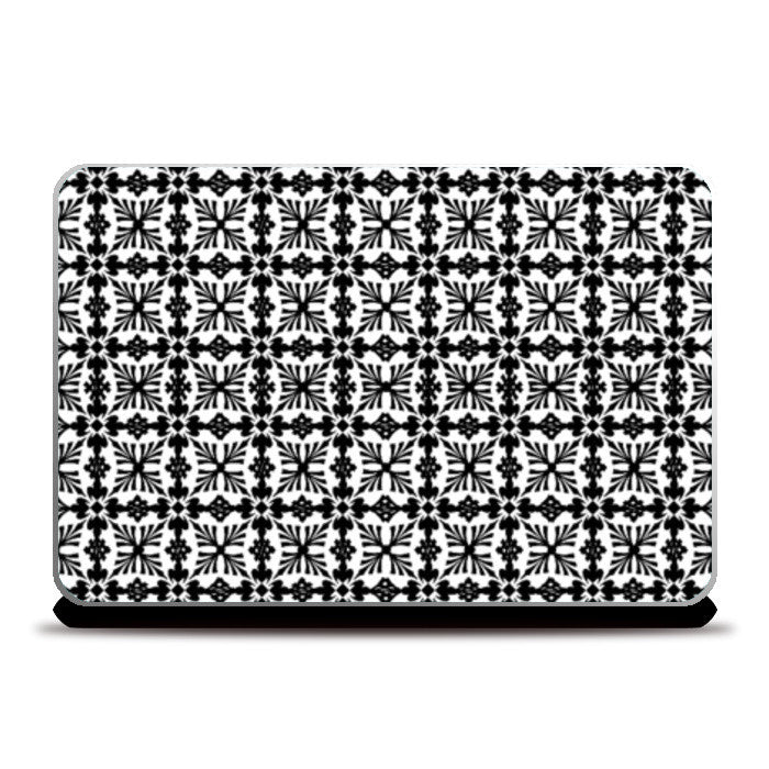 Laptop Skins, Black And White Checkered Pattern Laptop Skins