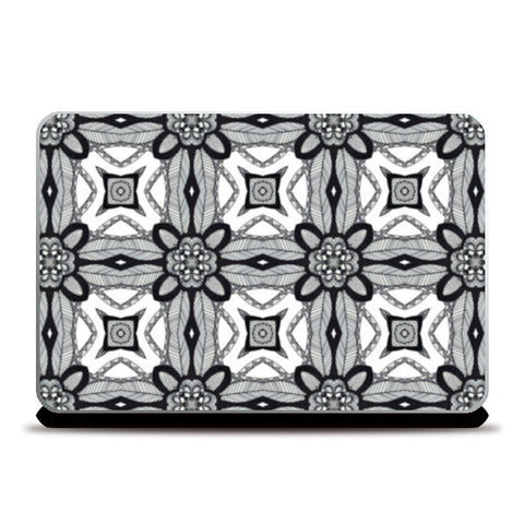 Black And White Doodle Art Pattern Laptop Skins