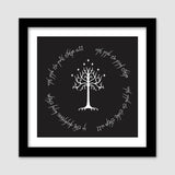 Lord of the rings tree of gondor one ring Premium Square Italian Wooden Frames