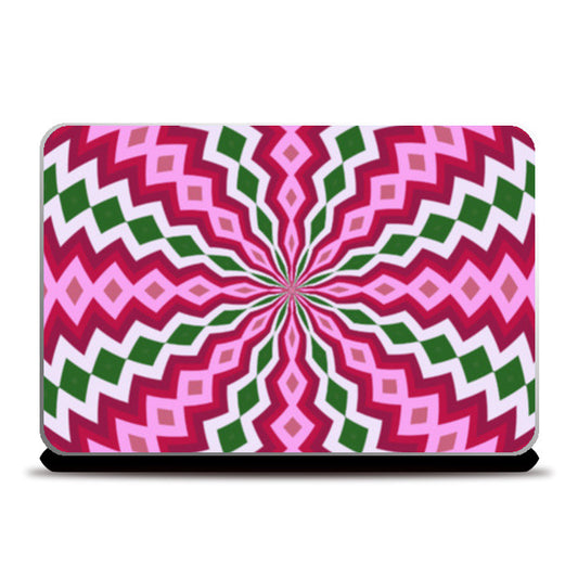 Psychedelic Radial Pink Green Design Laptop Skins