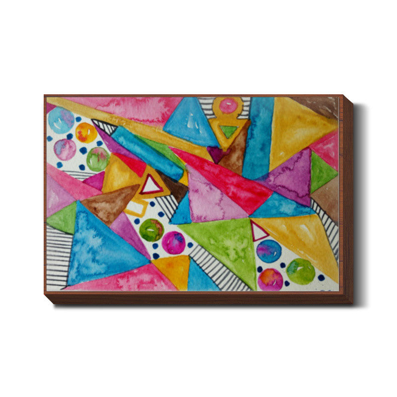 Modern Art Colorful Watercolor Abstract Shapes Poster Wall Art