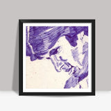 Bollywood superstar Amitabh Bachchan in a thoughtful expression Square Art Prints