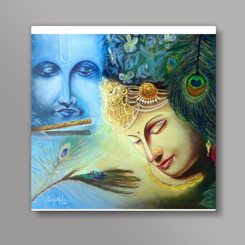 Radhe Krishna Square Art Prints