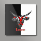 Taurus Zodiac Zenscrawl Square Art Prints