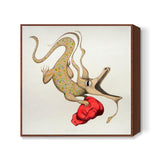 Dragon with Maos head Square Art Prints