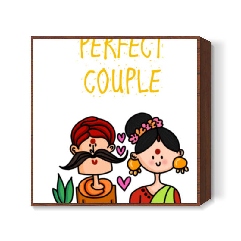 The Desi Perfect Couple Square Art Prints