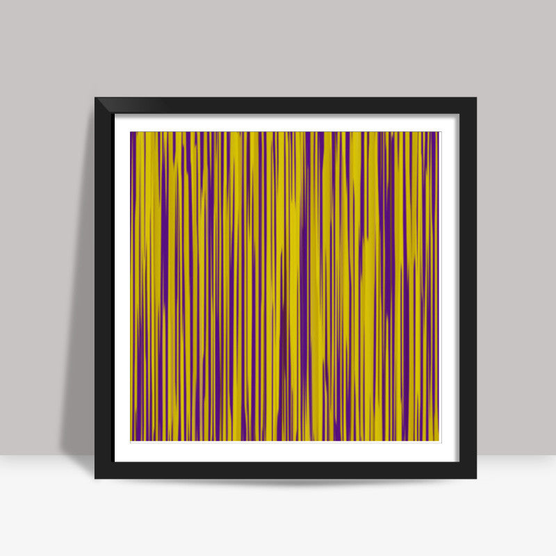 Abstract Yellow Purple Stripes Pattern Background Square Art Prints
