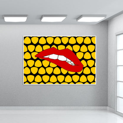bite yellow  Wall Art