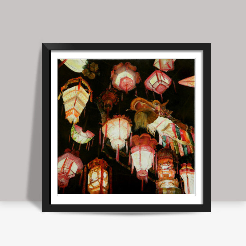Chinese Lanterns Square Art Prints