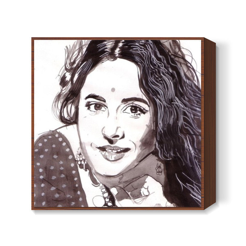 Bollywood star Vidya Balan in a traditional avatar Square Art Prints