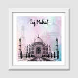 The Taj Mahal- Mughal architecture Premium Square Italian Wooden Frames