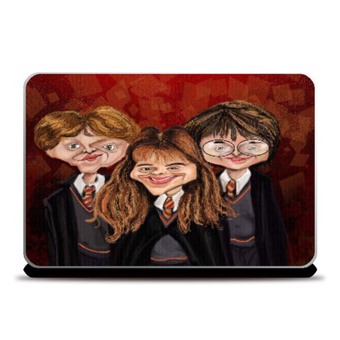 Laptop Skins, Caricature Ron Hermione and Harry | Kaleidostrokes - Leena Swamy, - PosterGully