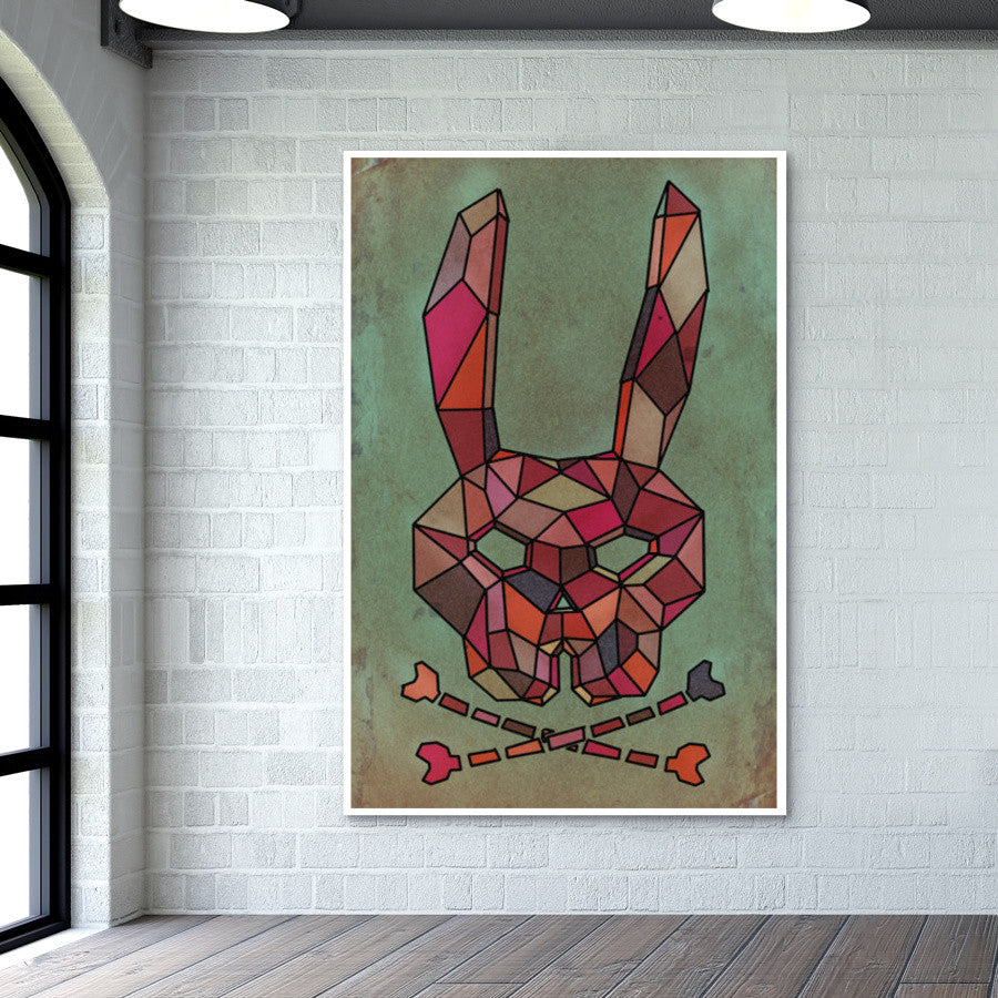 Mesh Bunny Skull Wall Art