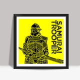 Samurai Trooper: Star Wars inspired original art print, Yellow and Black, Bold and bright art print Square Art Prints