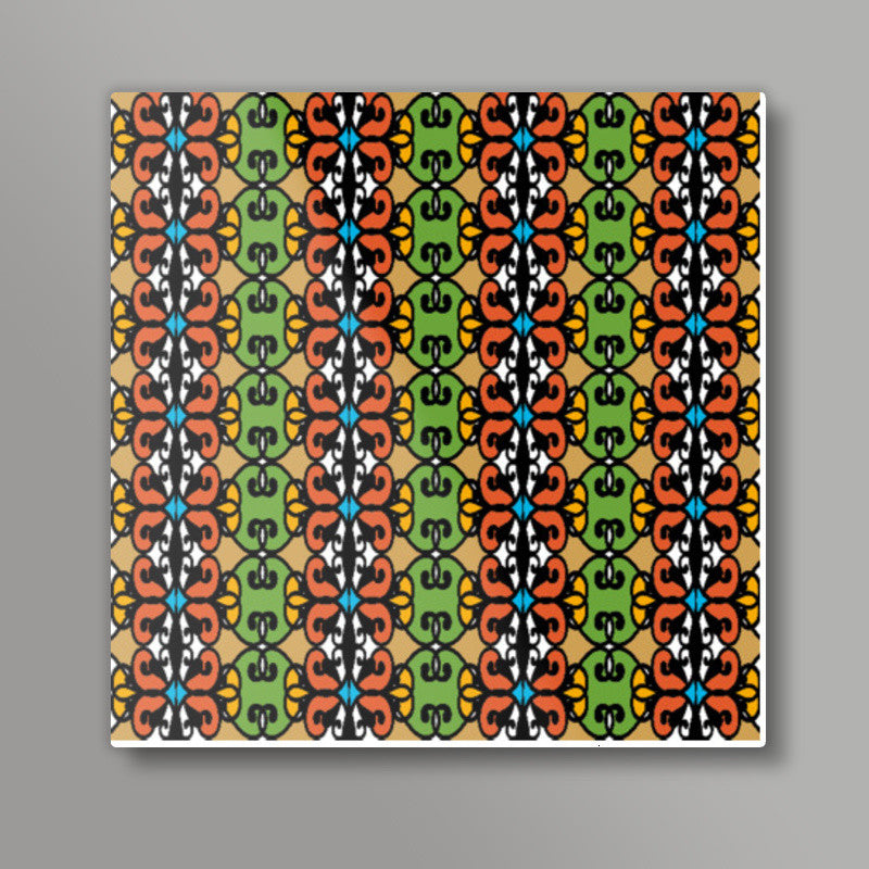 Colorful Ethnic Pattern Tribal Art Background Square Art Prints