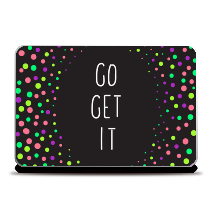 Color pop typography go get it Laptop Skins