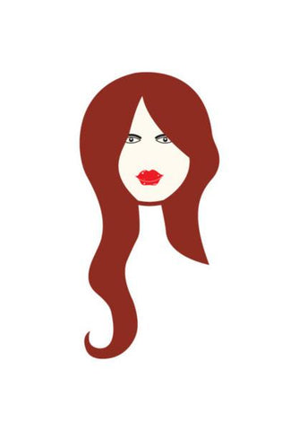 PosterGully Specials, Beautiful Woman With Long brown Hair Vector Wall Art