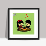 Showing Love at Candle Light Dinner..!!! Square Art Prints
