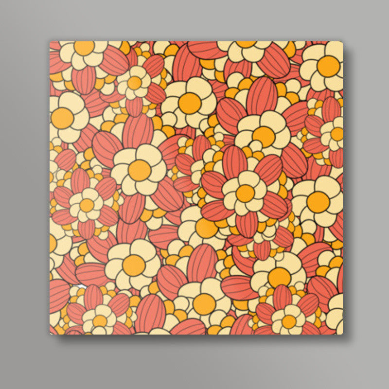 Flowers Pattern Square Art Prints