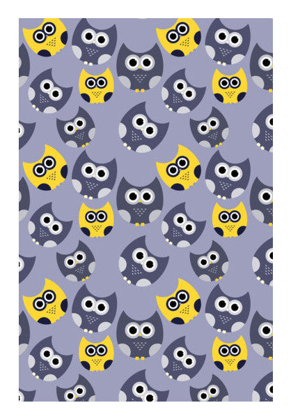 Owl Illustrations Pattern On Gray Background Art PosterGully Specials