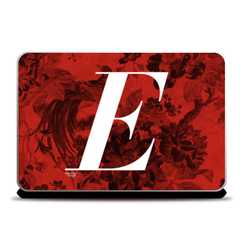 E Letter, Literary Print (Dark) Laptop Skins