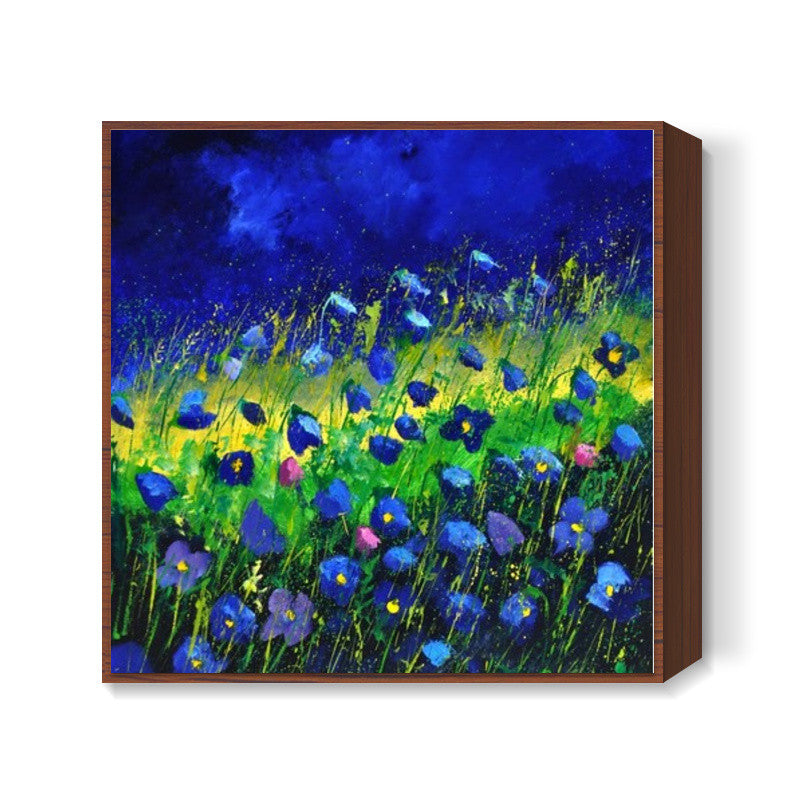 blue poppies 6741 Square Art Prints