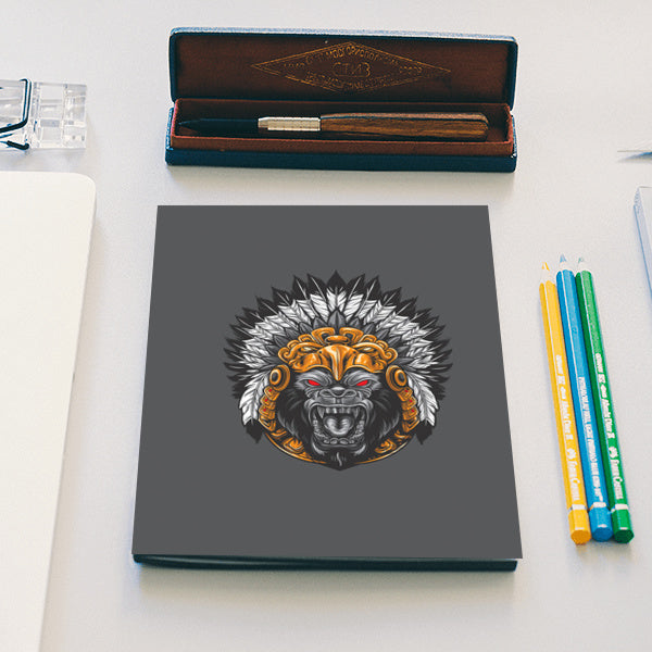 Gorilla Wearing Aztec Headdress Notebook